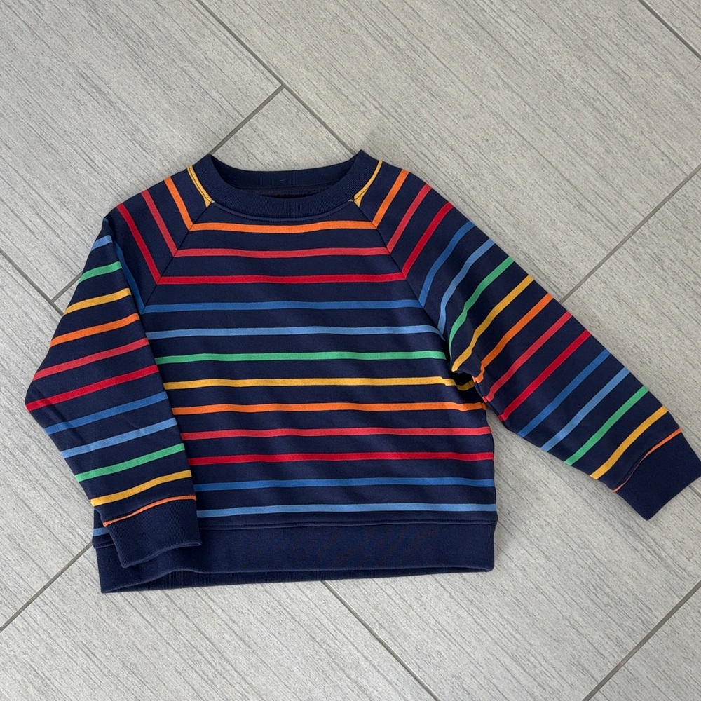 Primary Navy Multicolor Striped Top